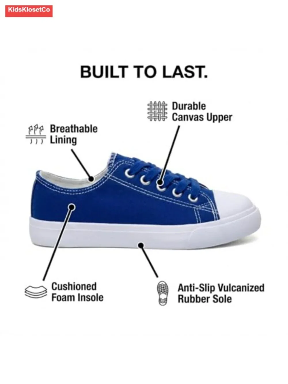 Kids Canvas Low Top Sneakers with Extra Laces